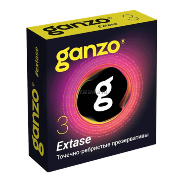 Презервативы анатомической формы с точечной и ребристой структурой Ganzo Extase 